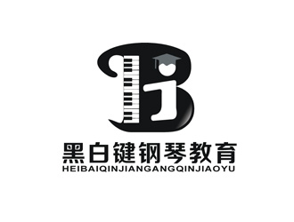 姬鵬偉的黑白鍵鋼琴教育logo設(shè)計(jì)