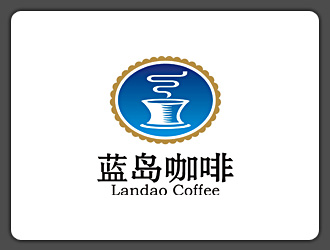 舒強的藍島咖啡logo設計