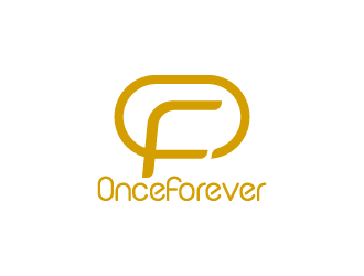 周金進的英文：onceforever  +中文：萬姿艾唯logo設(shè)計