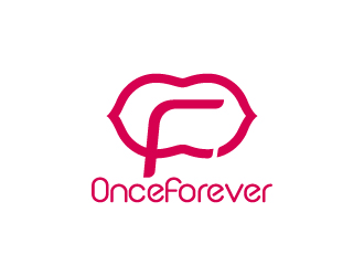 周金進的英文：onceforever  +中文：萬姿艾唯logo設(shè)計