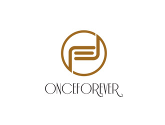 郭慶忠的英文：onceforever  +中文：萬姿艾唯logo設(shè)計