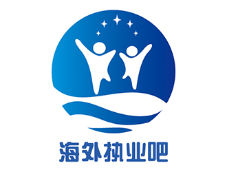 周美倫的海外執(zhí)業(yè)吧藍(lán)色圖形logologo設(shè)計(jì)