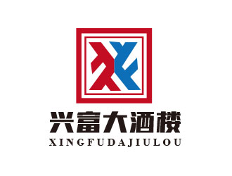 朱紅娟的興富大酒樓對(duì)稱標(biāo)志設(shè)計(jì)logo設(shè)計(jì)