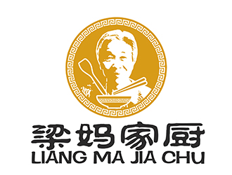 潘樂的梁媽家廚餐飲連鎖商標(biāo)logo設(shè)計(jì)