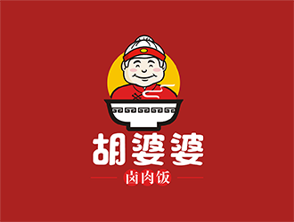 梁俊的鹵肉飯中式快餐卡通logologo設(shè)計(jì)