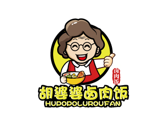 鹵肉飯中式快餐卡通logologo設(shè)計