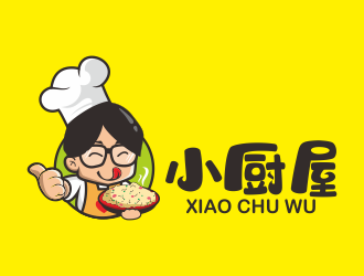 何嘉健的小廚屋餐廳卡通LOGOlogo設(shè)計(jì)