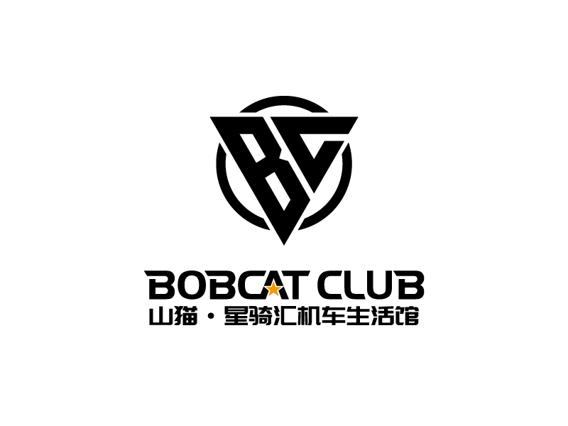 張俊的山貓·星騎匯機(jī)車生活館（BOBCAT CLUB）logo設(shè)計(jì)