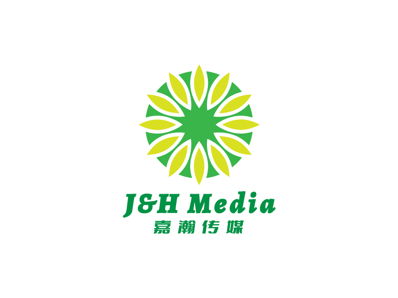 李寧的J&H Media 嘉瀚傳媒logo設(shè)計