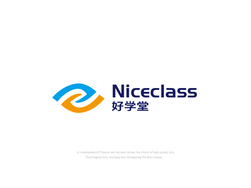 張俊的英文名字是“Niceclass ”，中文名字是“好學(xué)堂”logo設(shè)計(jì)