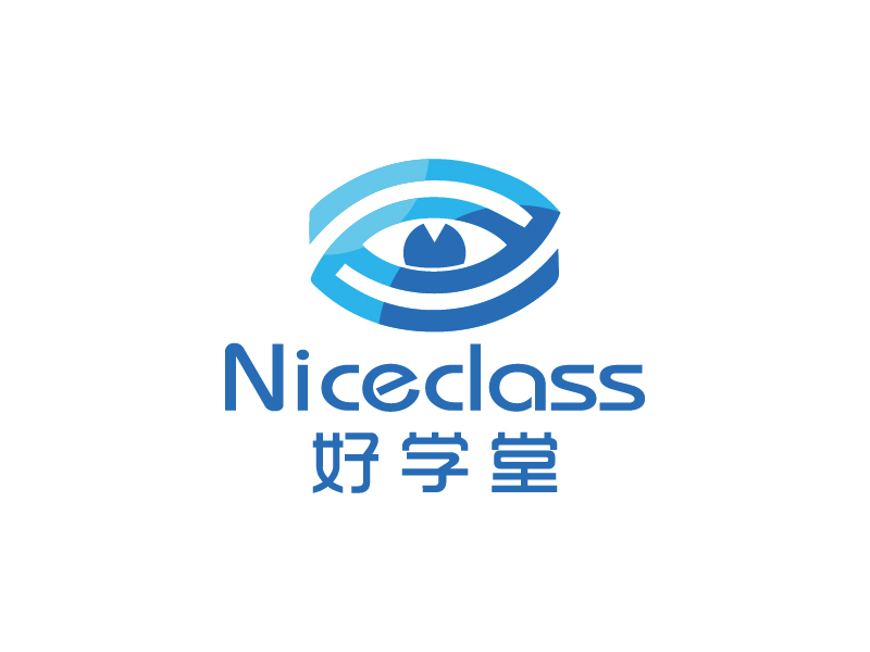 楊忠的英文名字是“Niceclass ”，中文名字是“好學(xué)堂”logo設(shè)計(jì)